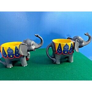 Vintage Ringling Bros Circus Elephant Cups – Set of 2 – Barnum & Bailey Souvenir
